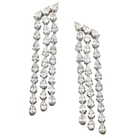 60 Pear-Shaped Diamond Chandelier Earrings in 18K