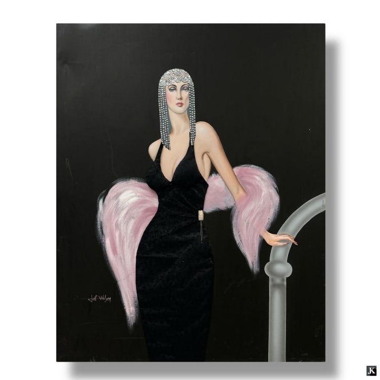 Contemporary Mixed Media/Canvas "Art Deco Lady" (1 of 5)