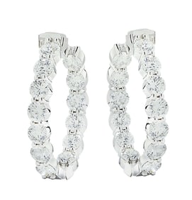 GIA Certified 7.97 Carat Diamond Hoops in 18K