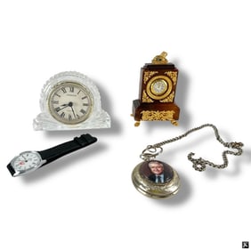 4 Piece Watch & Clock Lot