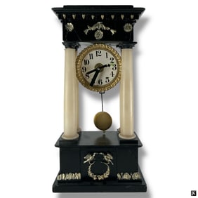 Antique Onyx Portico Clock