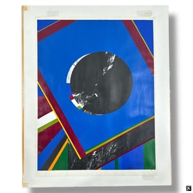 Budd Hopkins Oil/Paper "Abstract Composition, 1970