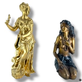 2 Vintage Spelter Figures