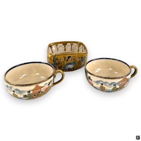 Lot 3 Antique Royal Satsuma Japan Porcelain Items
