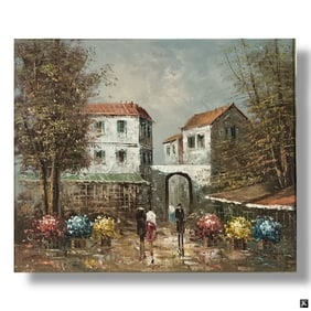 Mid Century Italian School European Street Scene