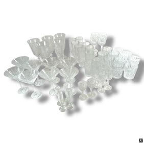 35 Piece Collection Cut Crystal Stemware.