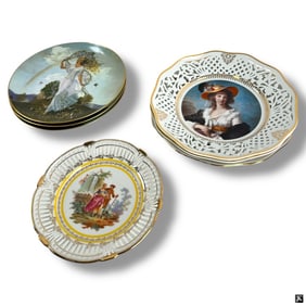 7 German & Czech Decorative Porcelain Plates
