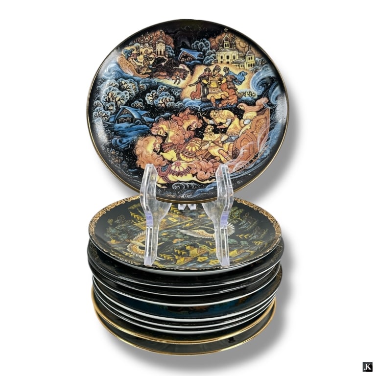 10 Porcelain Russian Fairy Tale Collectors Plates (1 of 3)