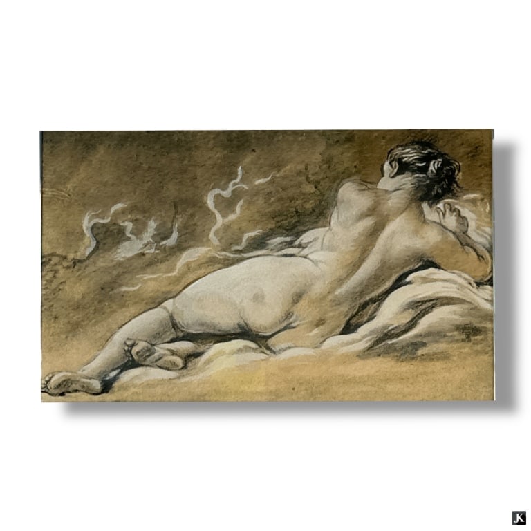 Francois Boucher Giclee "Reclining Female Nude": Francois Boucher Giclee "Reclining Female Nude". Unsigned. Good condition. Framed, matted and presented under glass screen. Measures 8" x 13" (sight), frame measures 16-1/2" x 21-1/2". Keywords: Fran�