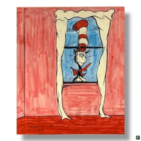 Dr Seuss Lithograph "The Cat , 60th Anniversary"