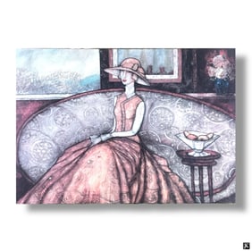 Lumila Curilova Framed Color Print "Lady on Sofa"