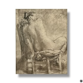 Rembrandt Framed Giclee "Female Nude"