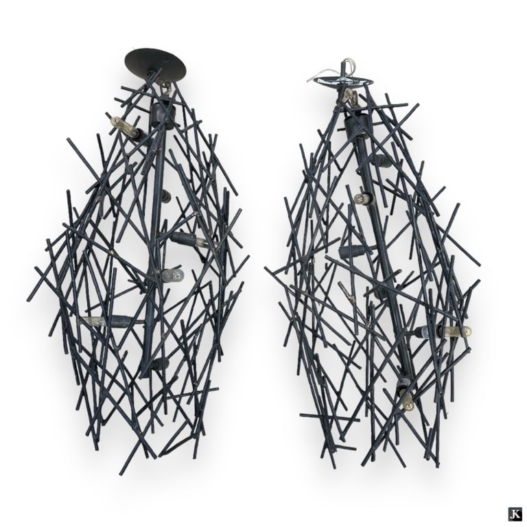 Pr Iron Bar Brutalist Ceiling Lamp Chandeliers (1 of 3)