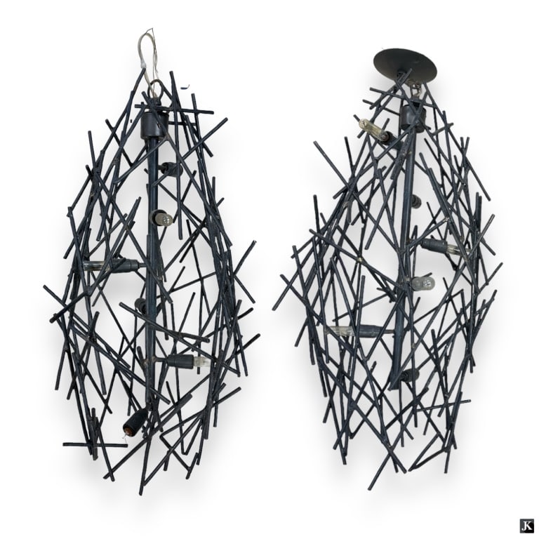 Pr Iron Bar Brutalist Ceiling Lamp Chandeliers (1 of 3)