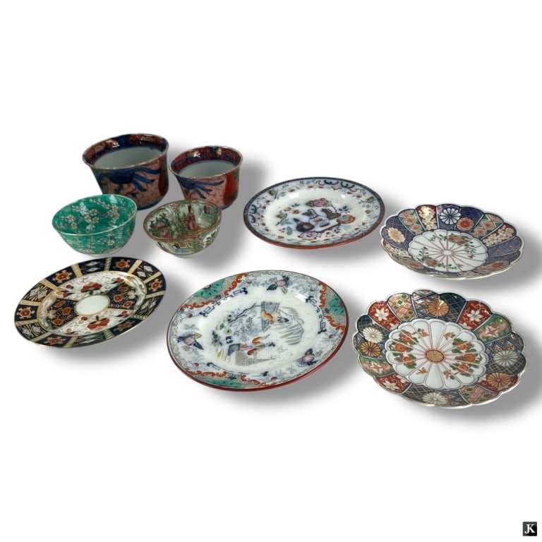 Group 9 of Asian Porcelain Plates and Bowls (1 of 3)