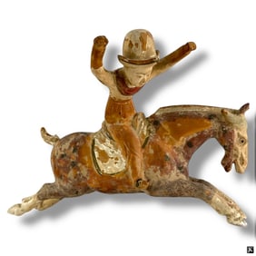 Chinese Terracotta Tomb Figure Horse & Rider