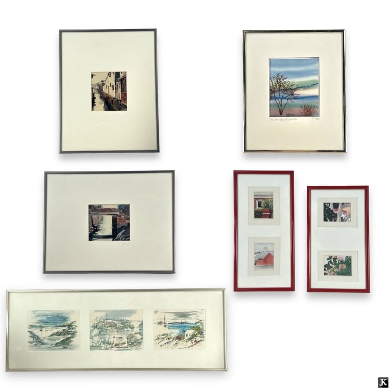6 Framed Decorative Watercolor Paintings (1 of 6)