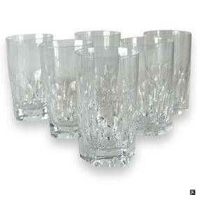 Set of 6 Atlantis Evora Crystal Highball Glasses