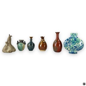 Collection of 6 Miniature Pottery Vases