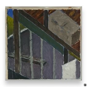 Mernet Larsen Oil on Paper "Abstract Composition"