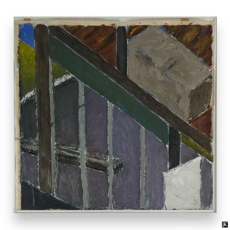 Mernet Larsen Oil on Paper "Abstract Composition" (1 of 4)