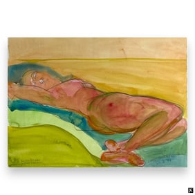 Adrian Wiszniewski Watercolor "Reclining Nude"