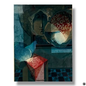 Alvar Sunol Color Lithograph "Presencia Azul"