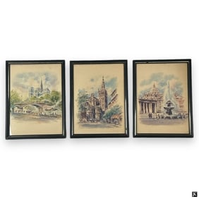 Asterio Pascolini (ITALY B1932) 3 Prints Framed