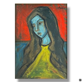 Irving Amen Oil on Canvas "Portrait of a Girl"