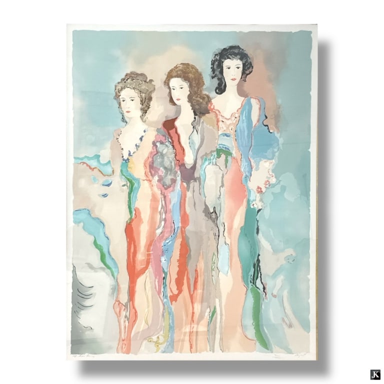 Jane Bazinet Color Lithograph "Trois Dames" (1 of 6)