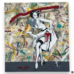 Jim Ceravolo Mixed Media "Model with Red Paint"