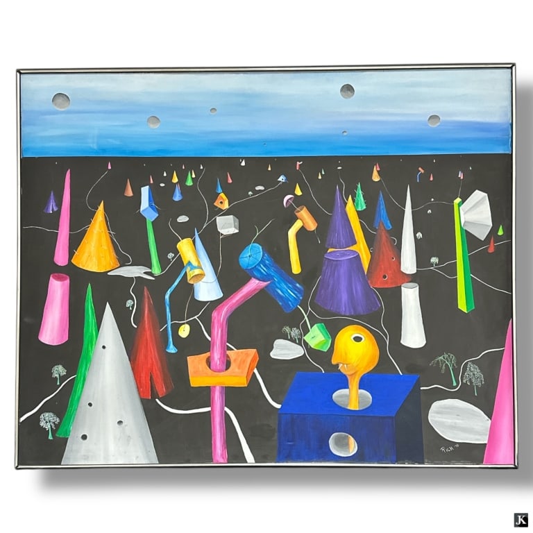 Rich (Mid 20th Century) Oil/Canvas " Abstract" (1 of 6)