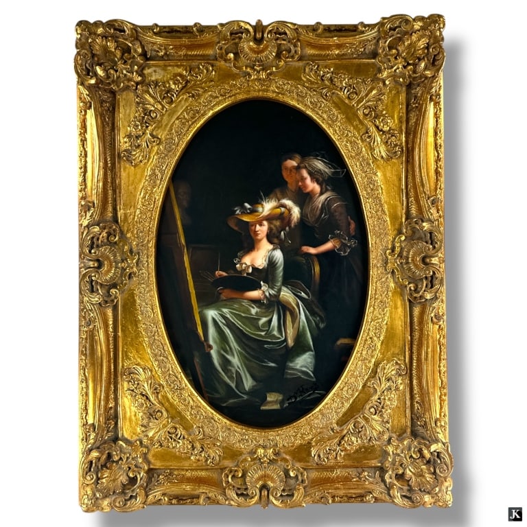 Antique Style Oil/Canvas "Artist Portrait" (1 of 6)