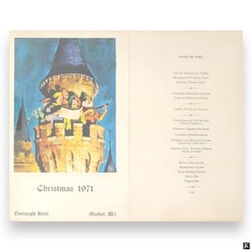 1971 Christmas Dinner Menu From Connaught Hotel