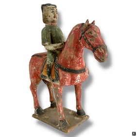 Chinese Terracotta Tomb Figure Horse & Rider