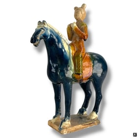 Chinese Terracotta Tomb Figure Horse & Rider