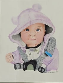 S. Brassner Pastel on Paper; Portrait