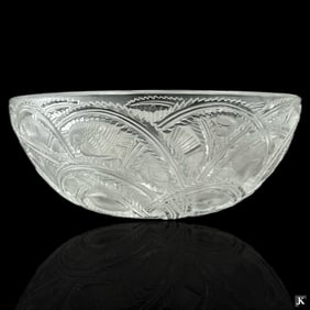 Lalique France Crystal Pinsons Birds Finches Bowl