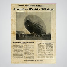 Vintage Graf Zeppelin 1929 Framed Article.