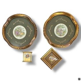4 Vintage Decorative Porcelain Plaques