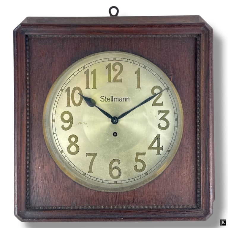 Antique Stellman Wood Wall Clock (1 of 5)