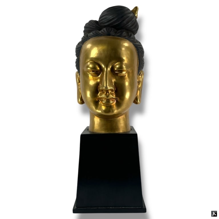 Modern Japanese Gilt Porcelain Bust on Stand (1 of 3)