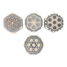 (4) Four Moroccan Inlaid Jewelry Boxes