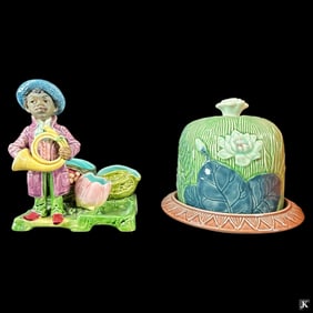 Lot Of 2 Glazed Ceramic Table Items