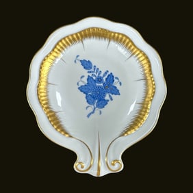 Herend Hungary "Chinese Bouquet Blue" Shell Dish