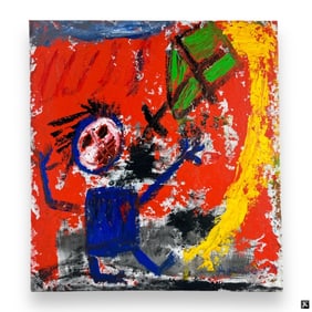Hegina Rodrigues Oil on Canvas "Blue Man, 1984"