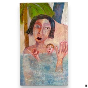 Hegina Rodrigues Oil/Canvas "Woman & Child"