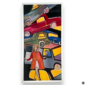 Contemporary Oil/Canvas "Traffic Jam" by Amanda