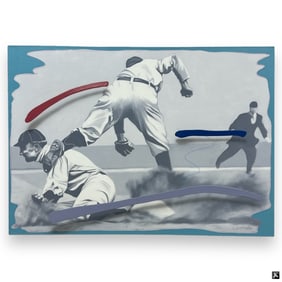 Jim Ceravolo Mixed Media "Stealing Third"