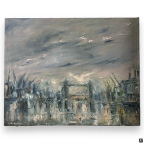 Signed Hughes Impressionist Oil Painting On Canvas